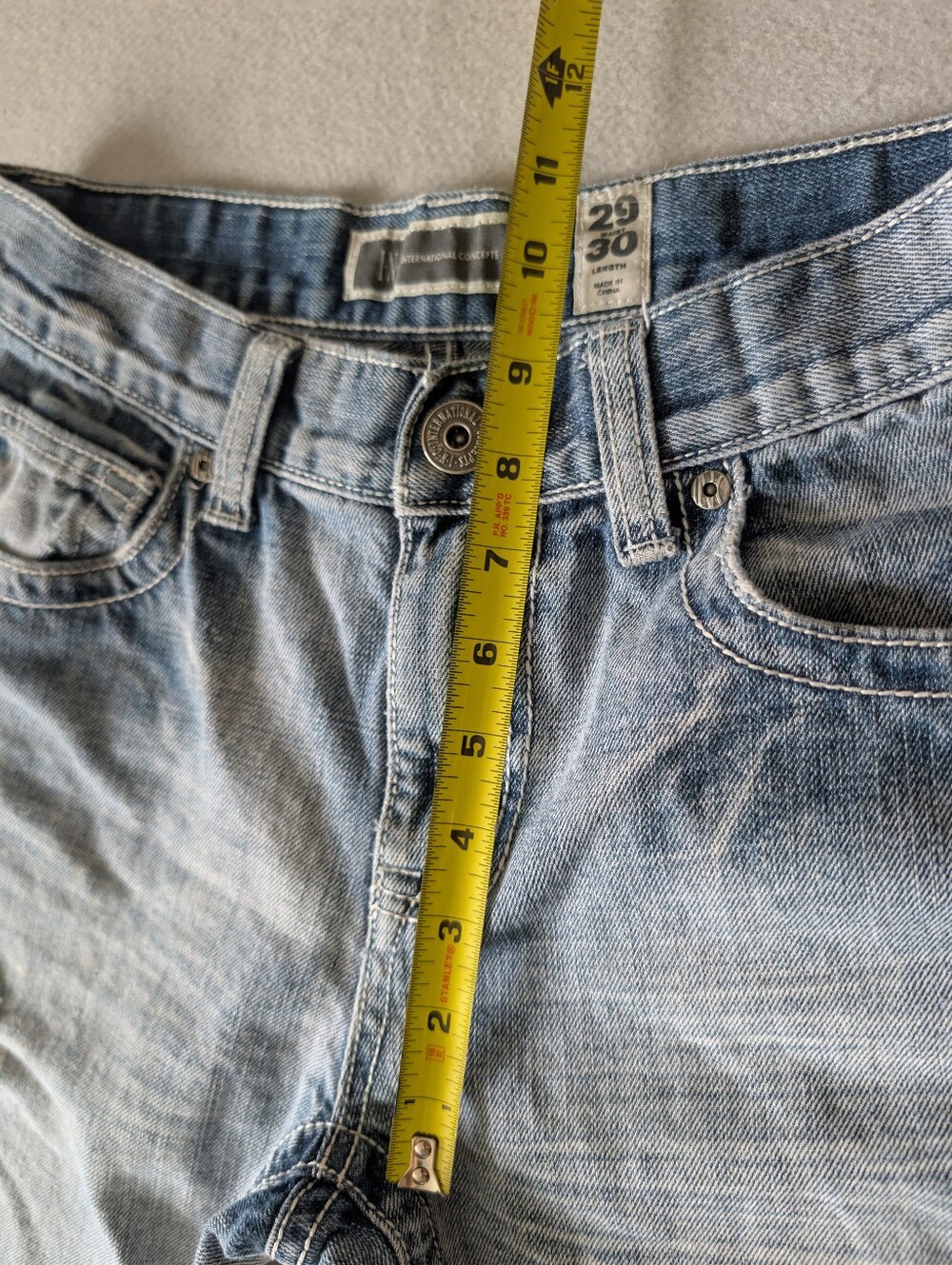 Y2K Pocket Detail Distressed Contrast Stitch Flare Jeans Light Wash Size 29/8 image 10